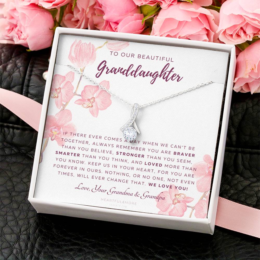 Alluring Beauty Necklace Gift For Granddaughter From Grandma & Grandpa To Our Granddaughter Live Your Dreams Birthday Graduation Christmas Alluring Beauty Necklace