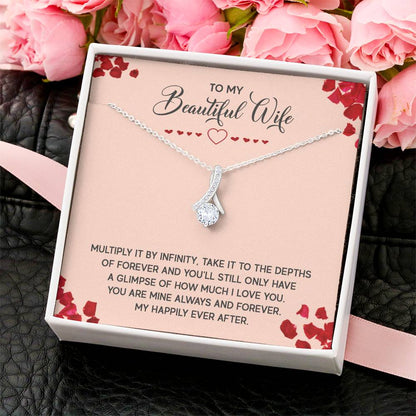 To My Beautiful Wife Gift For Wife From Husband Wife Message Gift I Love You Gift For Wife Heartfelt Gift For Wife Alluring Beauty Necklace