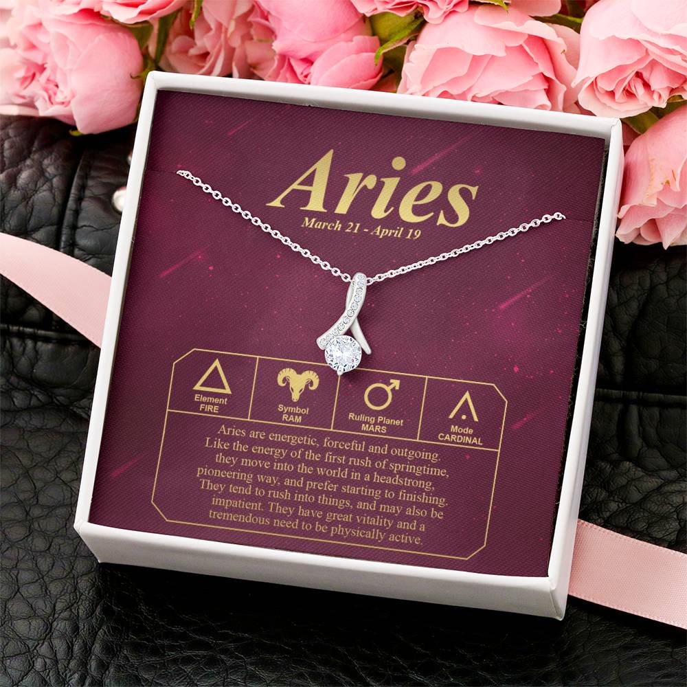 Aries In Astrology Necklace Message Card Alluring Beauty Necklace