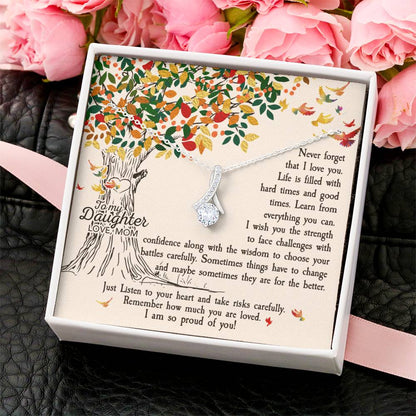 Customize Necklace For Daughter - Gift For Daughter - To My Daughter Gift Jewelry Necklace From Daughter Anniversary Alluring Beauty Necklace