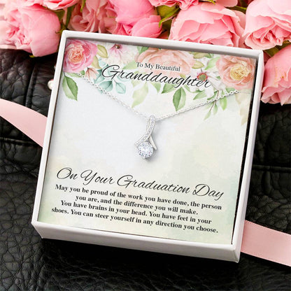 To My Beautiful Granddaughter On Your Graduation Day Flowery Alluring Beauty Alluring Beauty Necklace