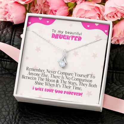 To My Beautiful Daughter - The Perfect Gift For Your Daughter Mom Daughter Necklace Daughter Birthday Gift Daughter Graduation Alluring Beauty Necklace