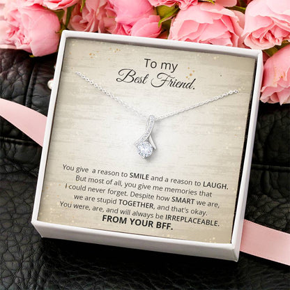 To My Best Friend Necklace Love Knot Pendant Valentines Day Gift For Friend Jewelry Silver Friendship Present Valentin Bestie Gift For Her Alluring Beauty Necklace