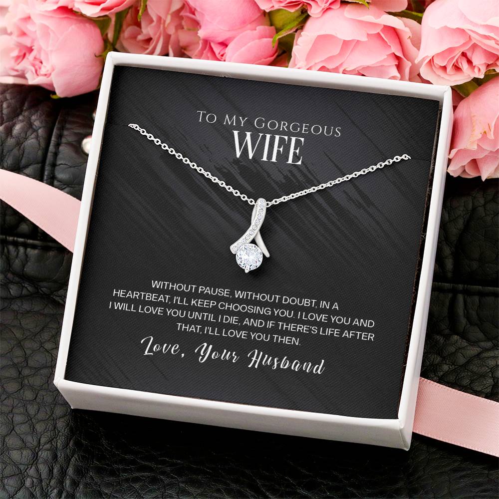 Amazing Valentines Day Gift Idea For Your Wife. Beautiful Necklace With Love Quote. Alluring Beauty Necklace