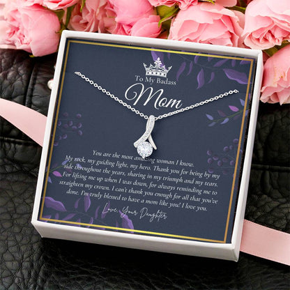 To My Badass Mom Necklace  Badass Mom Gift  Mother’S Day Gift  Birthday Gift  Gift From Daughter On Wedding Day 3 Alluring Beauty Necklace