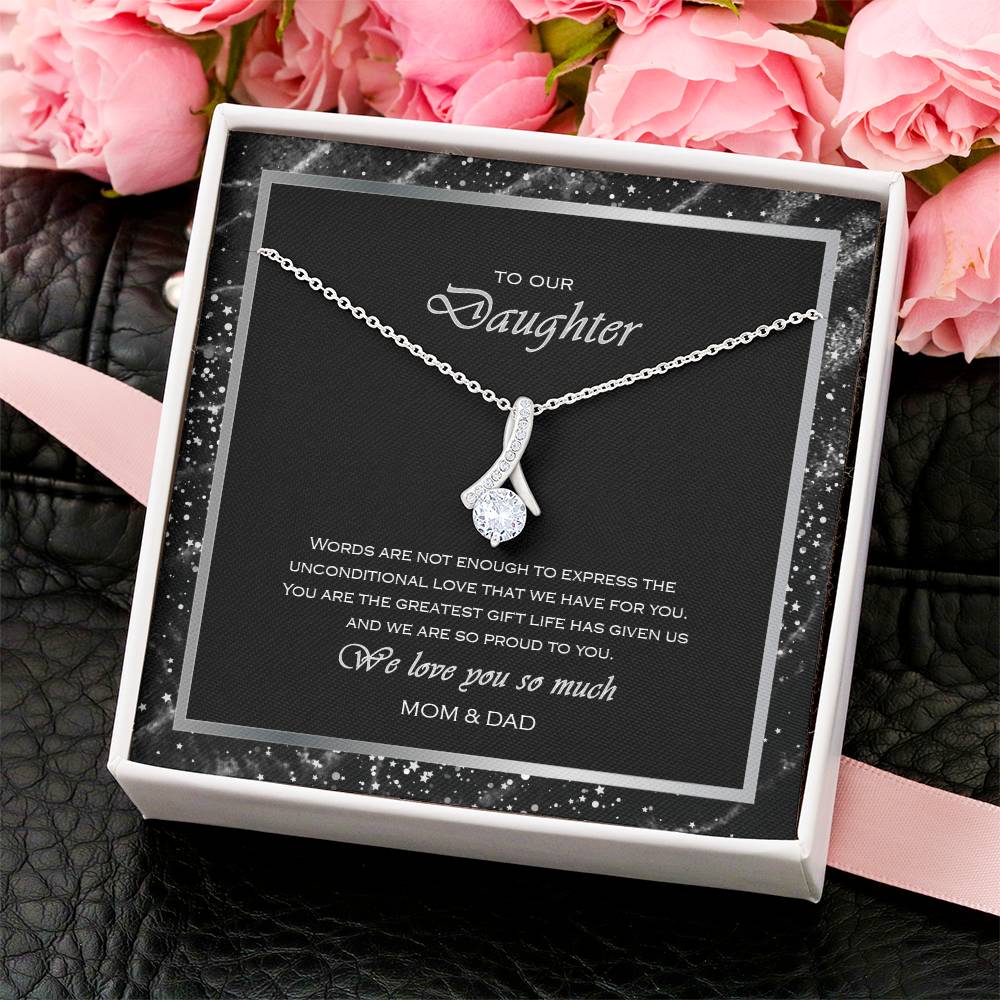 Alluring Beauty Necklace To Your Daughter – From Mom & Dad With Love – Jewelry Gift B2d9t4 Alluring Beauty Necklace