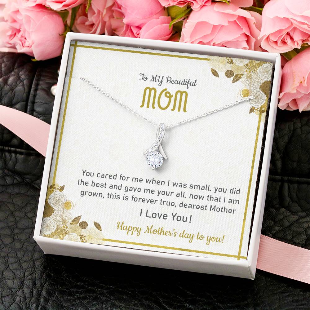 To My Beautiful Mother Mother's Day Necklace Alluring Necklace For Mom Mom Gift Mother's Day Gift Necklace Alluring Beauty Necklace