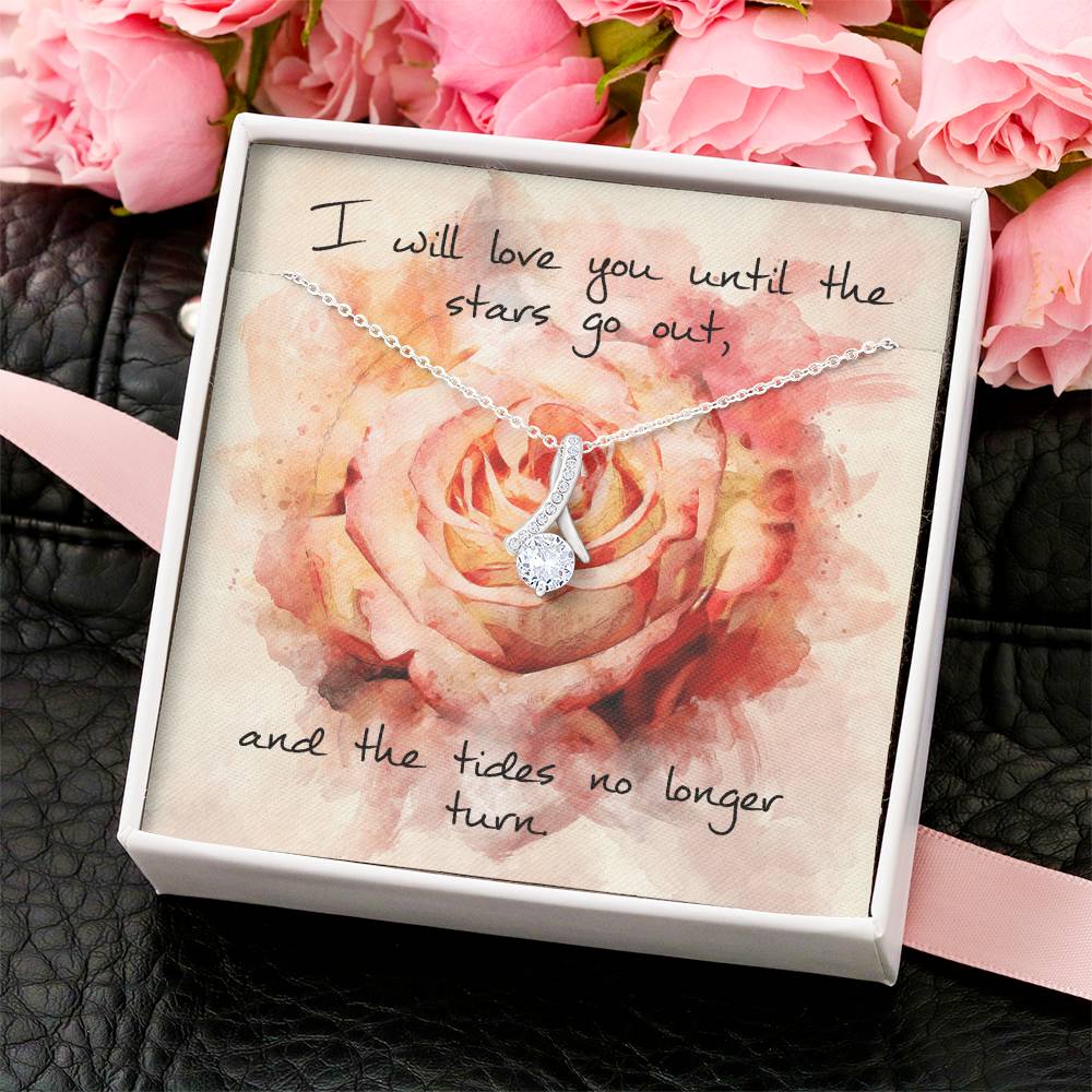 Alluring Beauty Necklace – Pink Rose Message Card Alluring Beauty Necklace