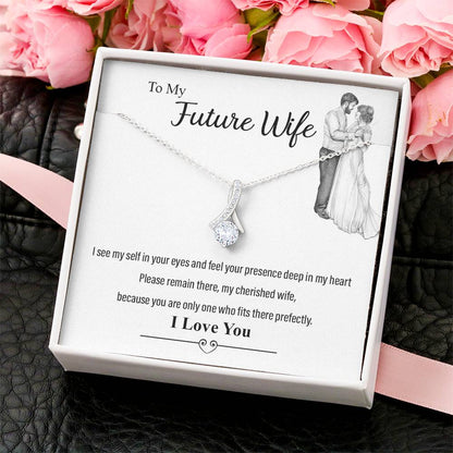 To My Beautiful Wife  Husband Love You  Love For Partner Almost Gone Alluring Beauty Necklace