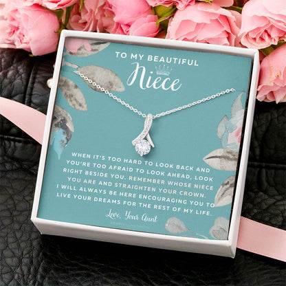 To My Beautiful Niece Straighten Your Crown Necklace Aunt Niece Necklace Niece Birthday Gift Niece Graduation Gift Alluring Beauty Necklace