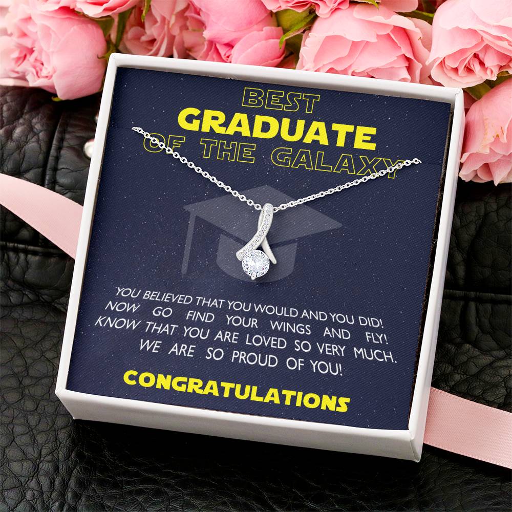 Best Graduate Of The Galaxy - Graduation Gift For Daughter Graduation Necklace Senior Class Congratulations Graduate Gift Alluring Beauty Necklace