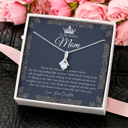 To My Badass Mom Necklace  Badass Mom Gift  Mother’S Day Gift  Birthday Gift  Gift From Daughter On Wedding Day 6 Alluring Beauty Necklace