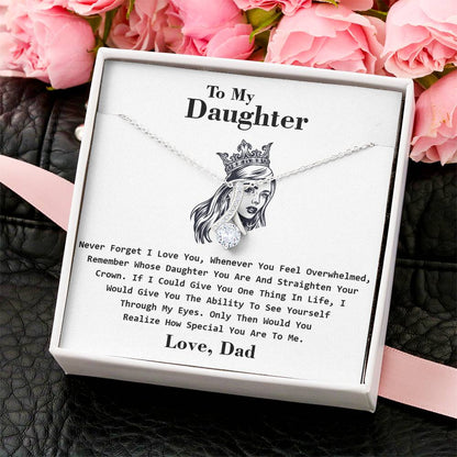 To My Daughter - Crown - Special Necklace Alluring Beauty Necklace