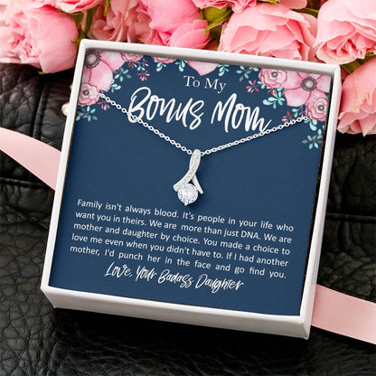 To My Bonus Mom - From Badass Daughter Alluring Beauty Necklace