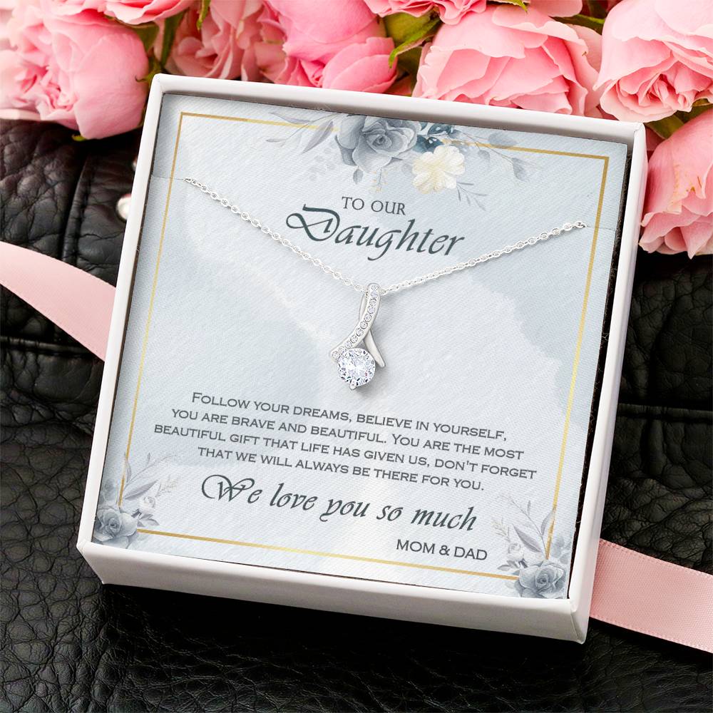Alluring Beauty Necklace To Your Daughter – From Mom & Dad With Love – Jewelry Gift B2d3t3 Alluring Beauty Necklace