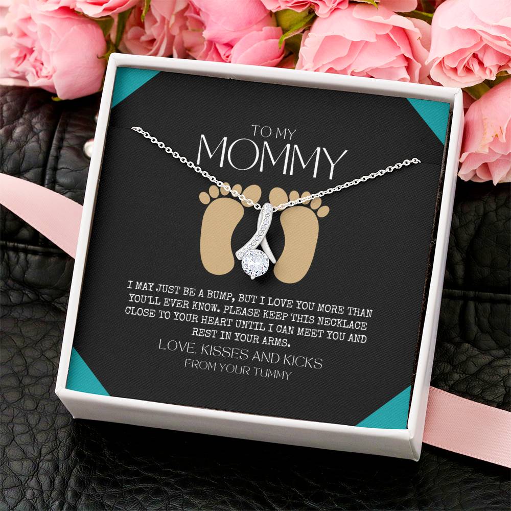Baby Shower Gift New Mommy Necklace Pregnant Wife Gift To My Mommy I May Just Be A Bump But I Love You More Than You 1  Alluring Beauty Necklace