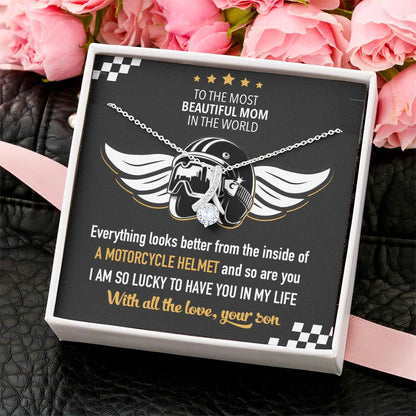 Biker's Mom Gift - Lucky To Have You - The Alluring Beauty Necklace Alluring Beauty Necklace