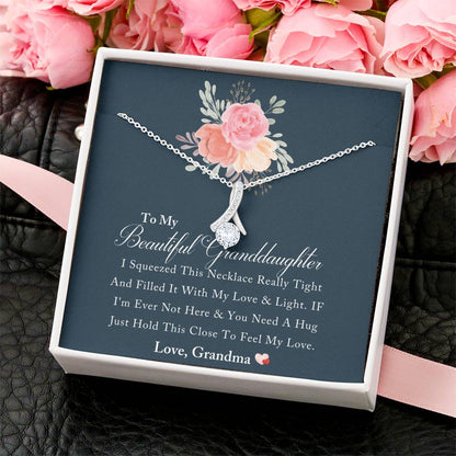 To My Beautiful Granddaughter Love And Light Heart Necklace - To My Granddaughter Gift From Grandmother Grandma And Granddaughter Necklace Alluring Beauty Necklace