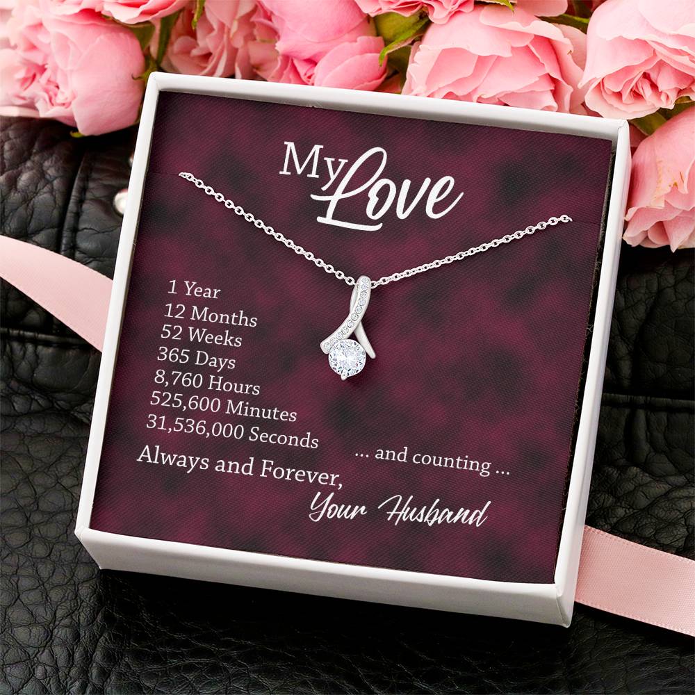 Red Wine Always And Forever - 1St Anniversary Gift For Wife Alluring Beauty Necklace