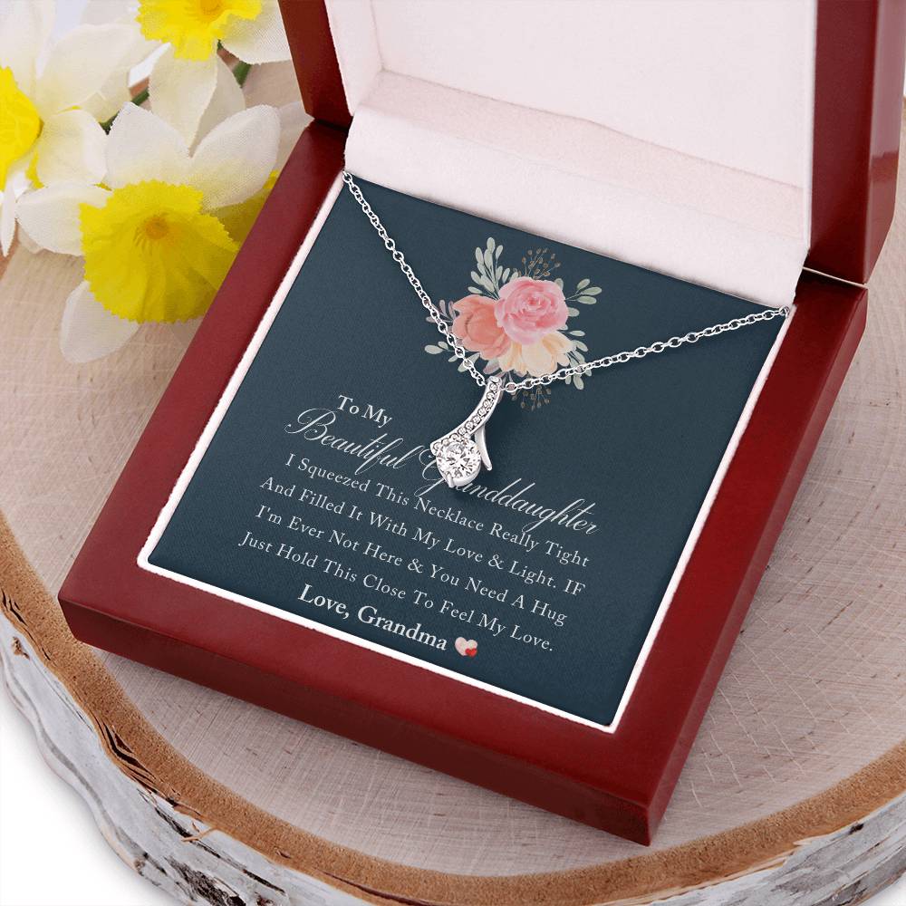 To My Beautiful Granddaughter Love And Light Heart Necklace - To My Granddaughter Gift From Grandmother Grandma And Granddaughter Necklace Alluring Beauty Necklace