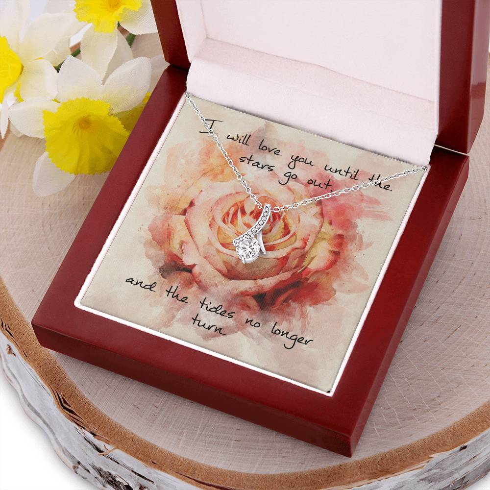 Alluring Beauty Necklace – Pink Rose Message Card Alluring Beauty Necklace