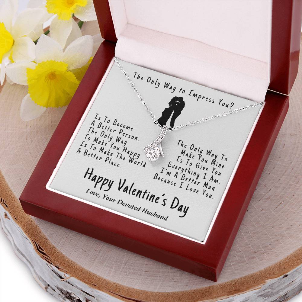 Because I Love You Devotion Pendant Alluring Beauty Necklace