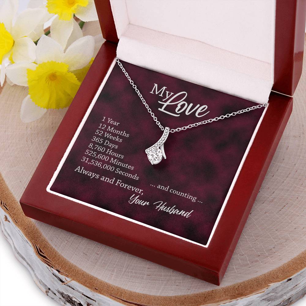Red Wine Always And Forever - 1St Anniversary Gift For Wife Alluring Beauty Necklace