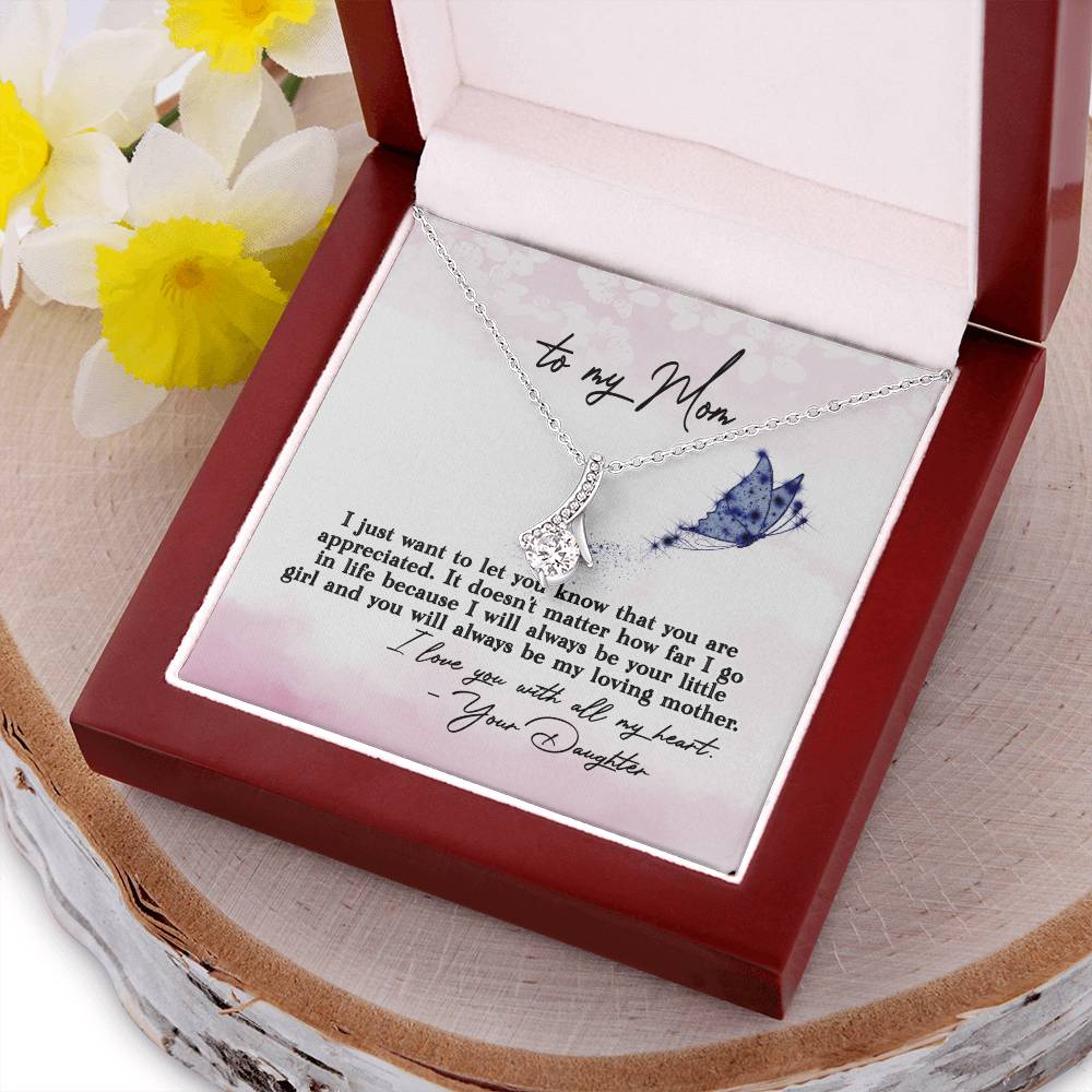 To Mom From Daughter Message Card Necklace Mom Gift From Daughter Birthday Gift For Mom Mother's Day Gift Necklace Alluring Beauty Necklace