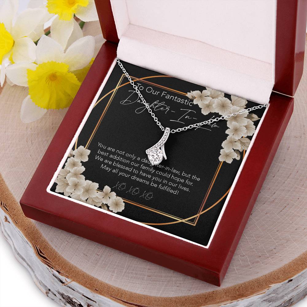 All About Beauty Necklace To My Daughter-In-Law My Daughter-In-Heart Bonus Daughter Gift Daughter-In-Law Necklace Daughter-In-Law Alluring Beauty Necklace