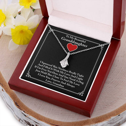 To My Beautiful Granddaughter Ribbon Necklace Alluring Beauty Necklace