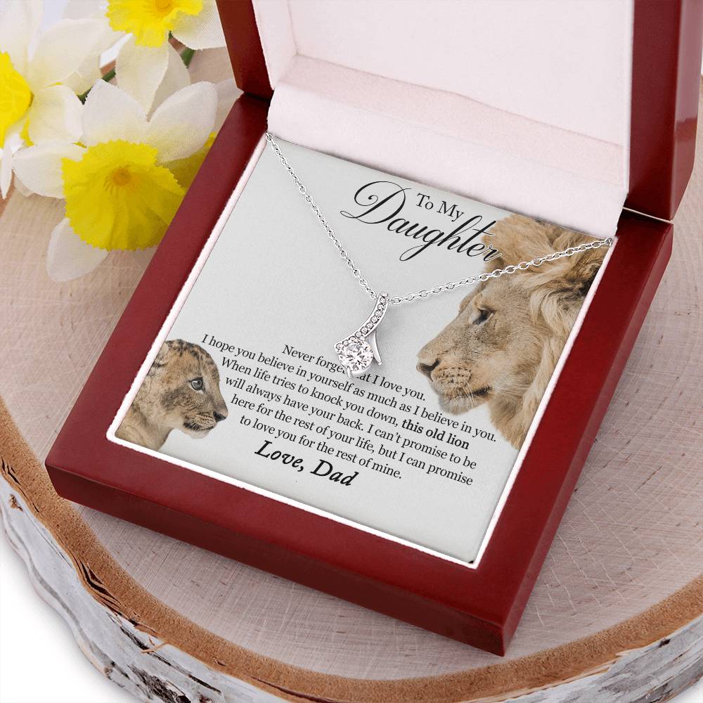 To My Daughter - This Old Lion Will Always Have Your Back Alluring Beauty Necklace