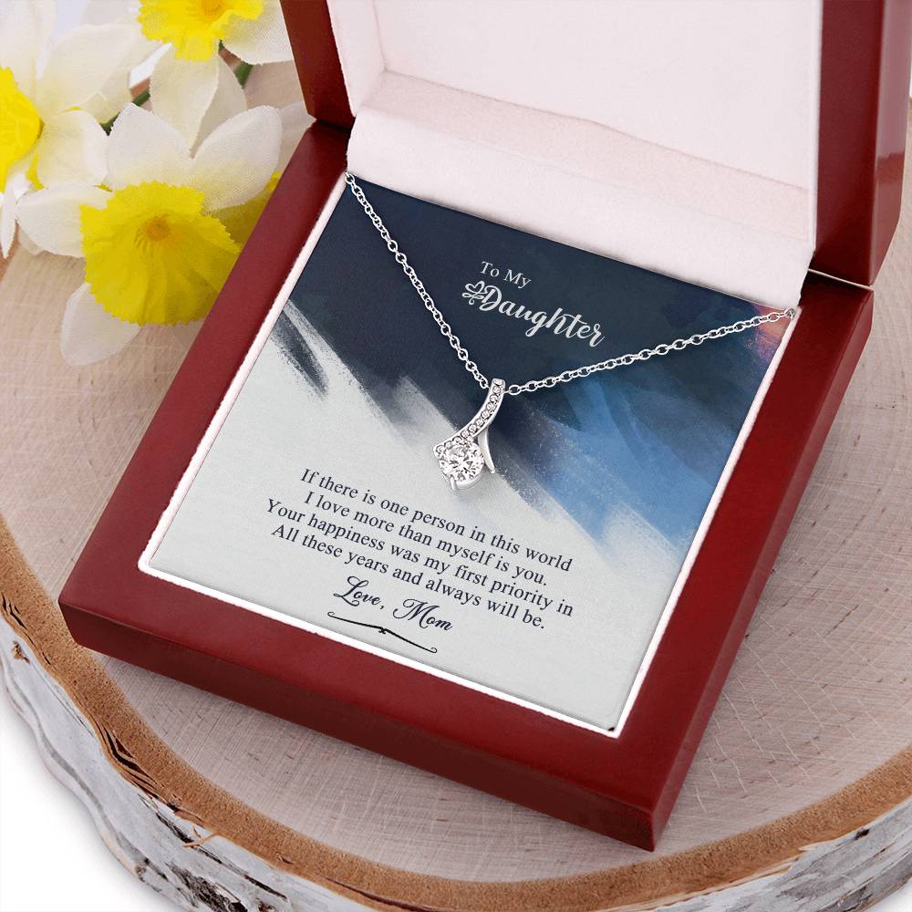 To My Daughter - My First Priority Necklace - Gift For Daughter From Mom Daughter Mother Necklace Daughter Gift From Mommy To My Daughter Alluring Beauty Necklace
