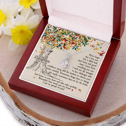 Customize Necklace For Daughter - Gift For Daughter - To My Daughter Gift Jewelry Necklace From Daughter Anniversary Alluring Beauty Necklace