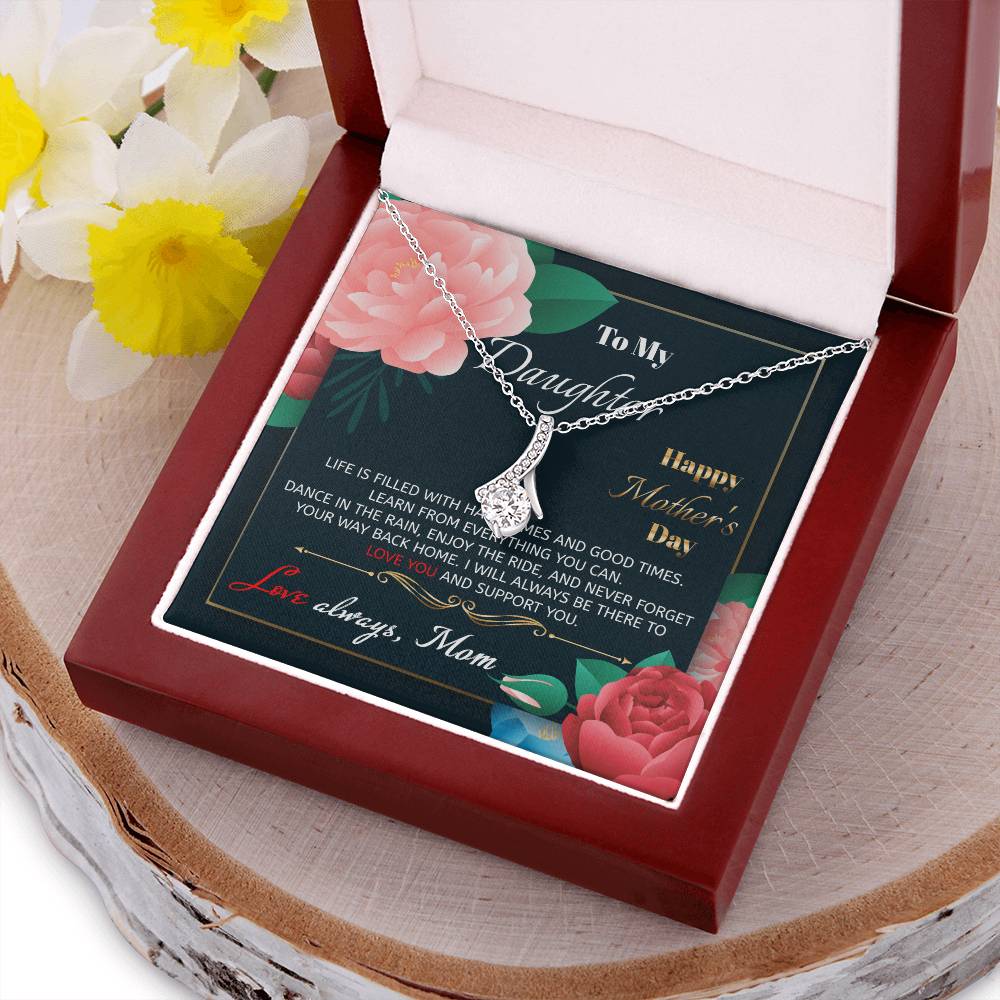 To My Daughter - Happy Mother's Day - Gift For Daughter New Mom Necklace Daughter Gift For Happy Mother's Day Alluring Beauty Necklace