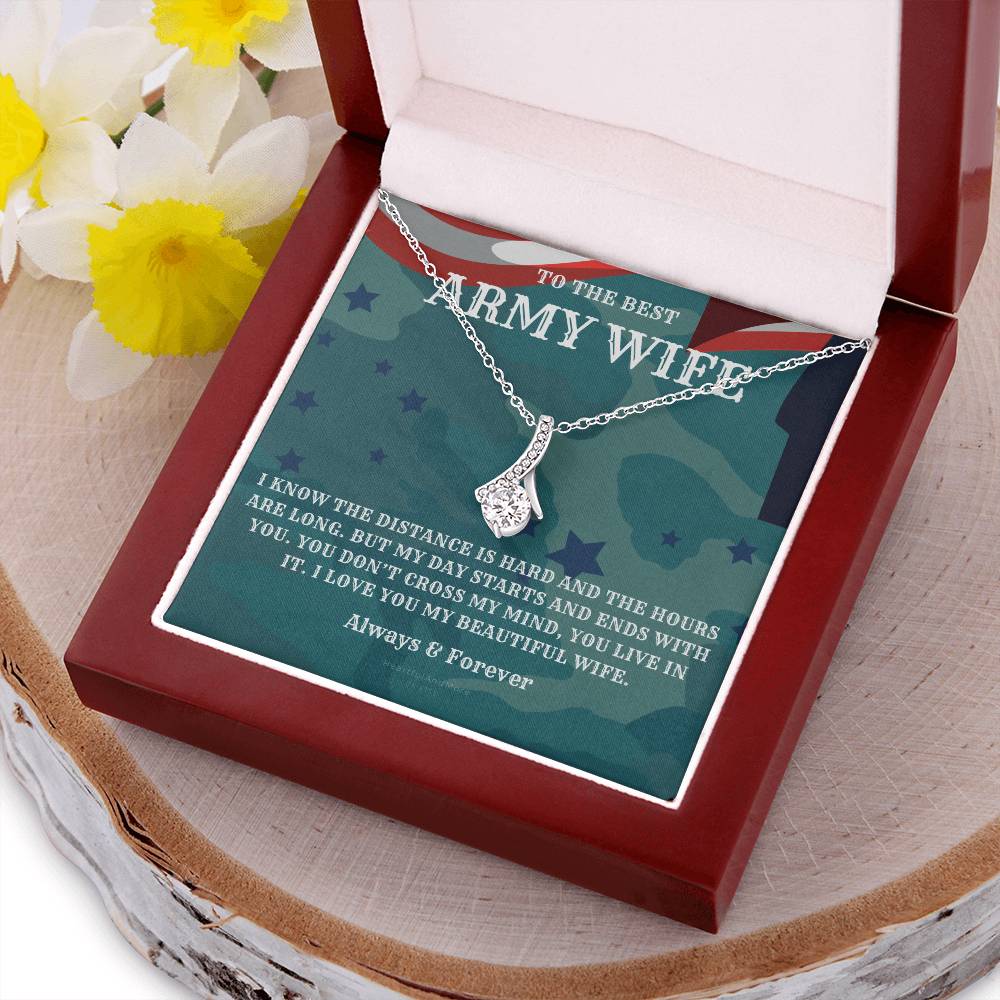 Army Wife Gift Military Gift Wife To The Best Army Wife In The World Army Jewelry Deployment Necklace Deployment Gift Gift For Army Wife Alluring Beauty Necklace