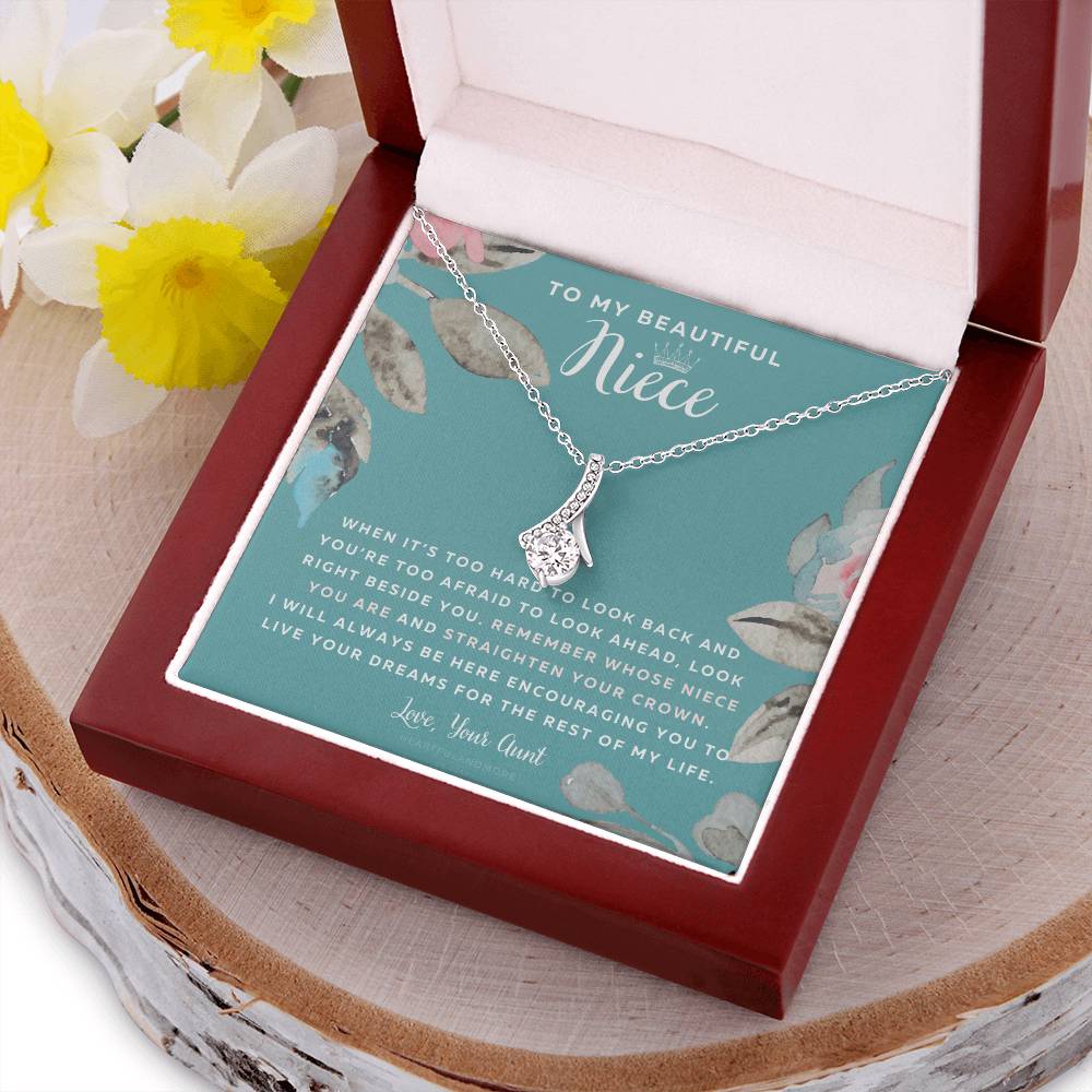 To My Beautiful Niece Straighten Your Crown Necklace Aunt Niece Necklace Niece Birthday Gift Niece Graduation Gift Alluring Beauty Necklace
