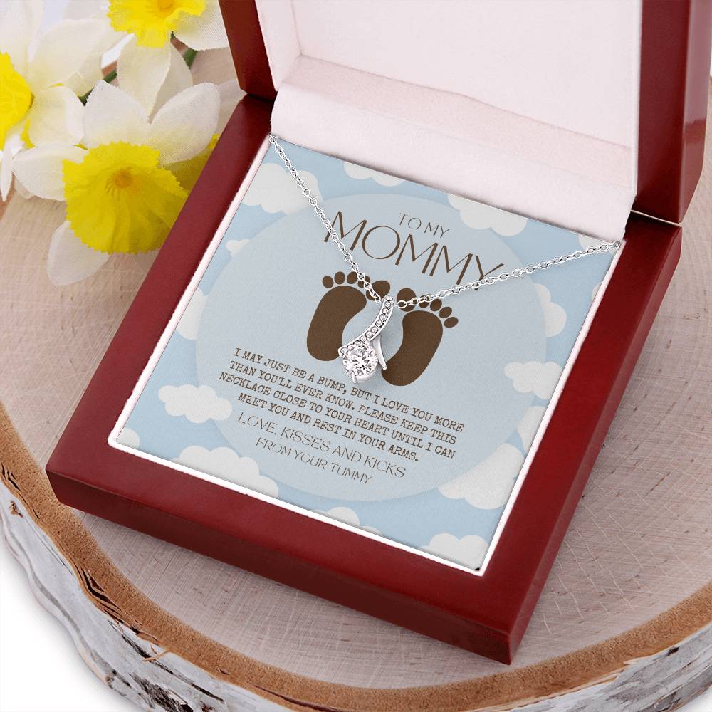 Baby Shower Gift New Mommy Necklace Pregnant Wife Gift To My Mommy I May Just Be A Bump But I Love You More Alluring Beauty Necklace