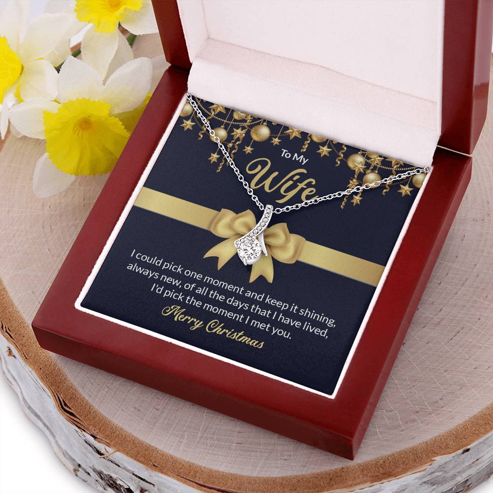 Petit Ribbon To My Wife Necklace Anniversary Gift For Wife Christmas Gift For Wife Gift For Wife Necklace For Wife Alluring Beauty Necklace