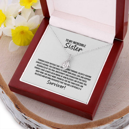 Sister Survivor Ribbon Necklace Alluring Beauty Necklace