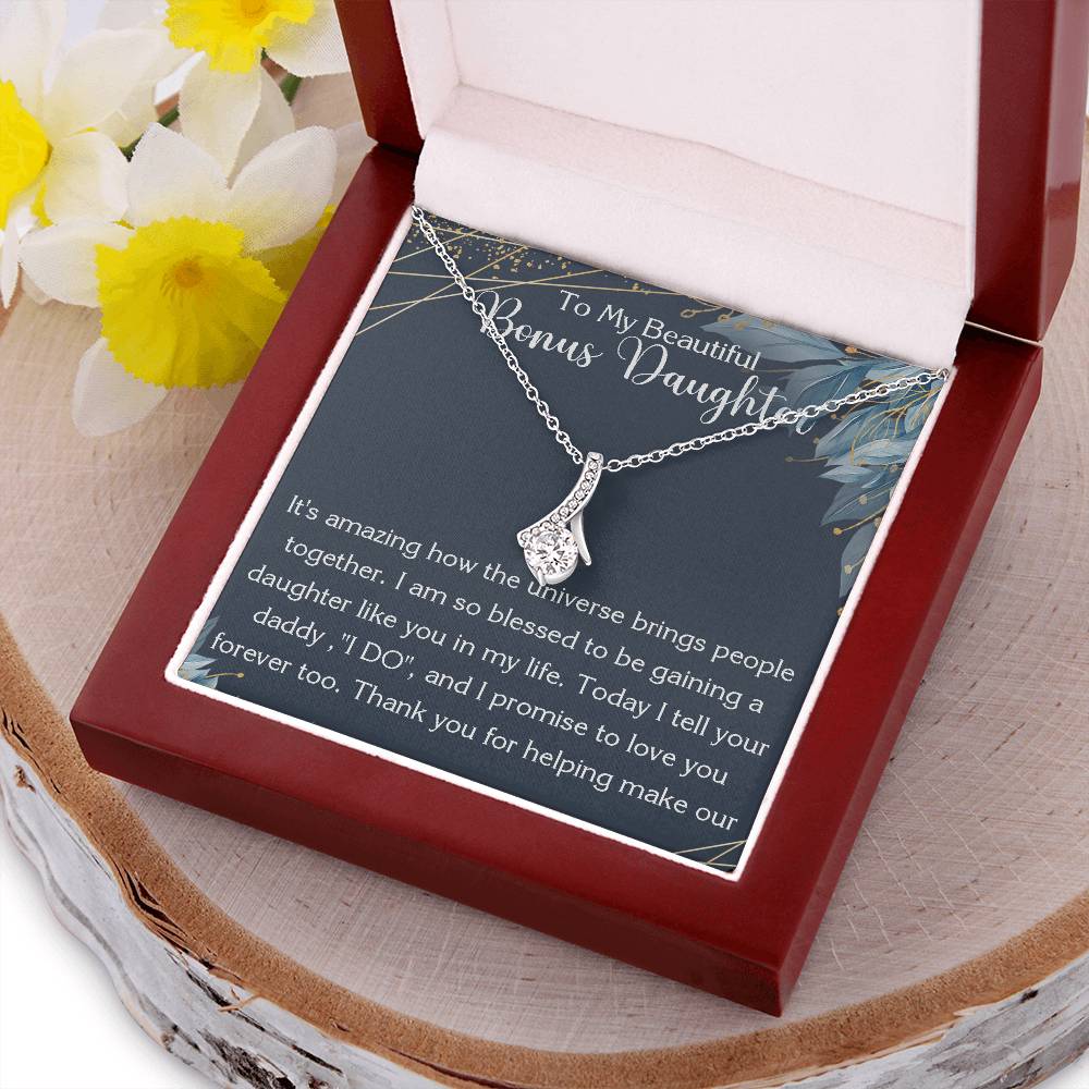Alluring Beauty Necklace Daughter Of The Groom Gift Necklacecustom Stepdaughter Gift Stepdaughter Wedding Gift From Bride Bridal Party Gift Alluring Beauty Necklace