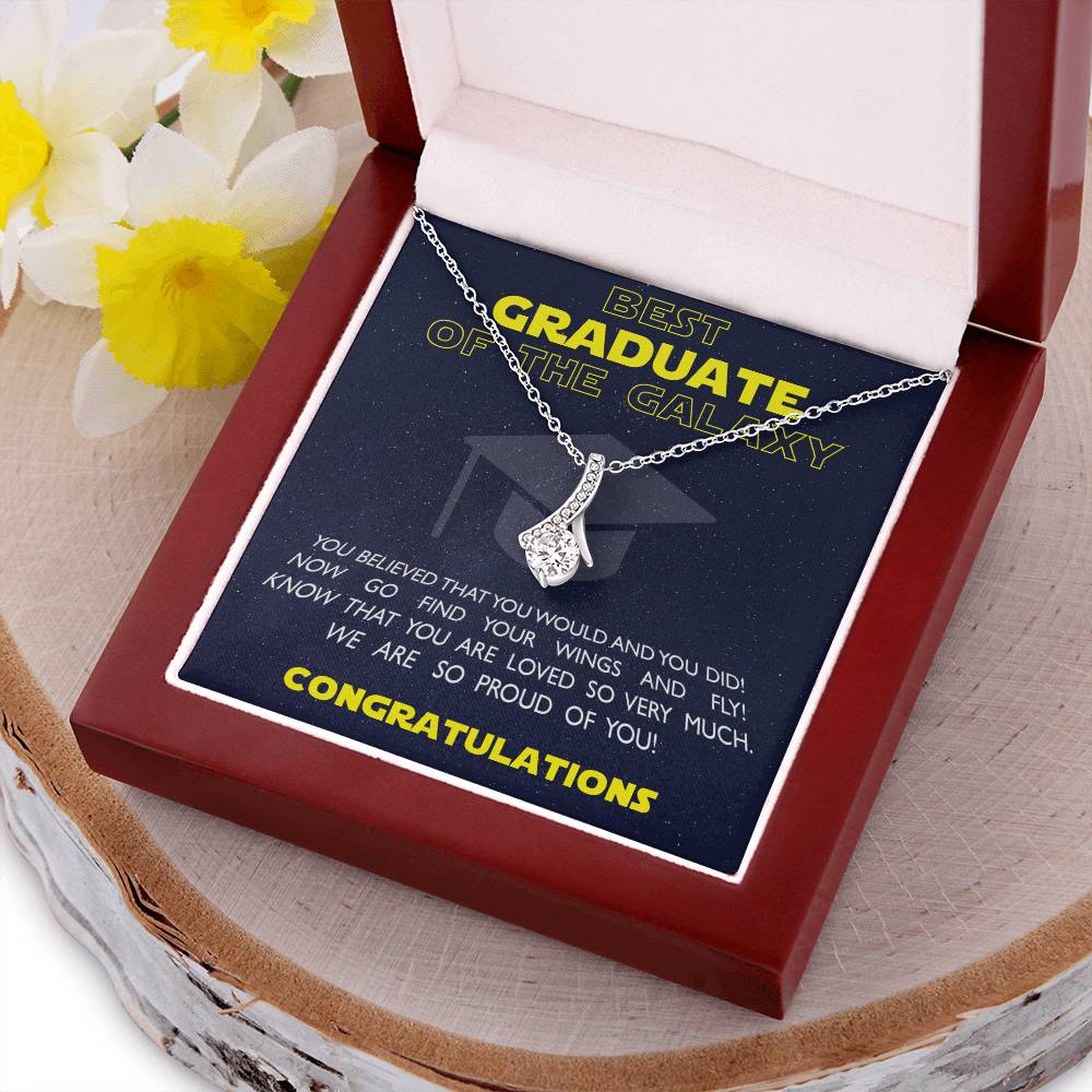 Best Graduate Of The Galaxy - Graduation Gift For Daughter Graduation Necklace Senior Class Congratulations Graduate Gift Alluring Beauty Necklace