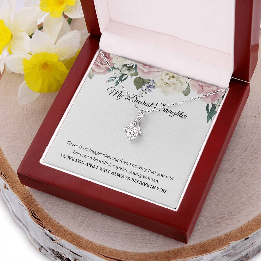 Beautiful And Blessed My Dearest Daughter Pendant Necklace Alluring Beauty Necklace