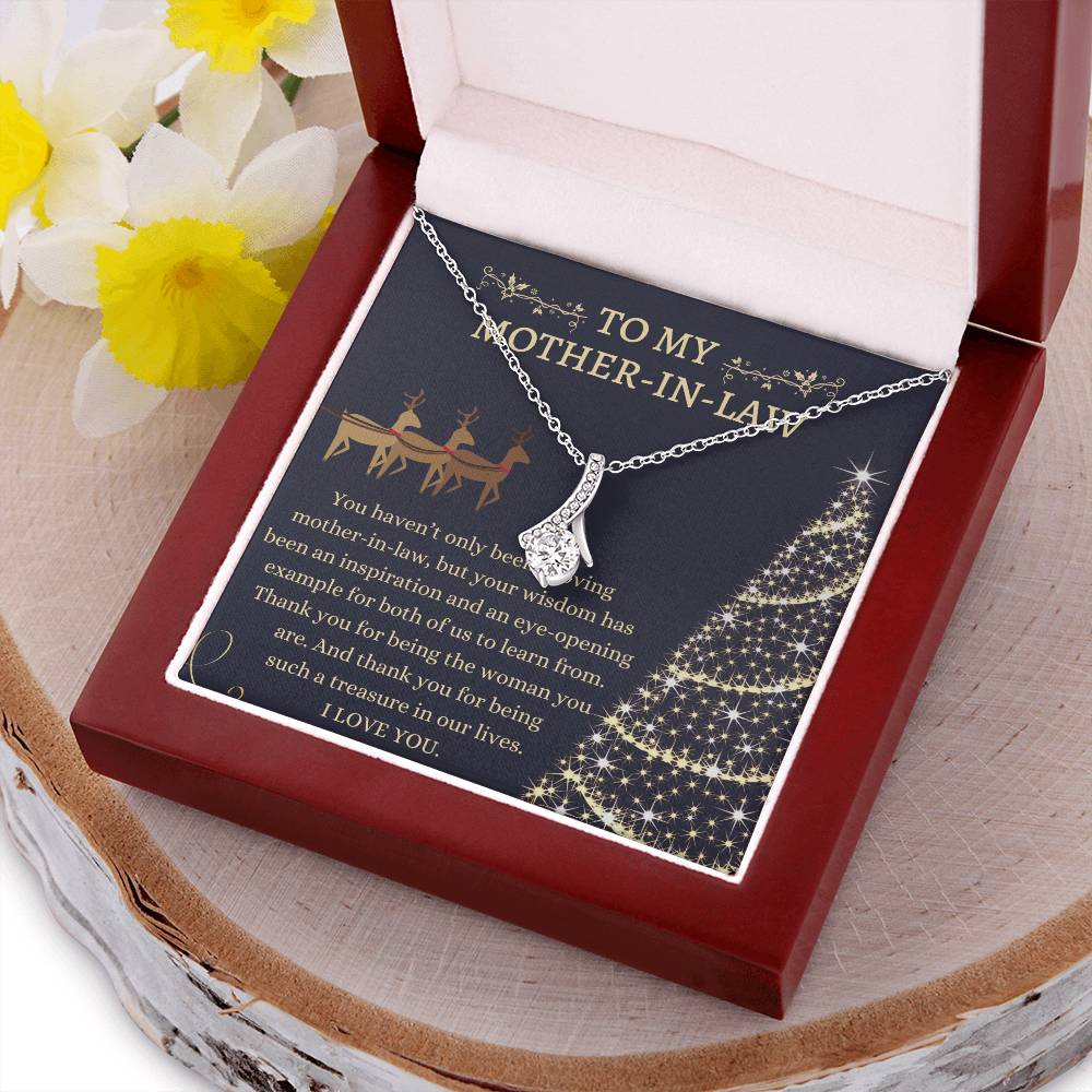 Christmas Gift To Mother-In-Law - Thank You For Being The Woman You Are. And Thank You For Being Such A Treasure In Our Lives. Alluring Beauty Necklace