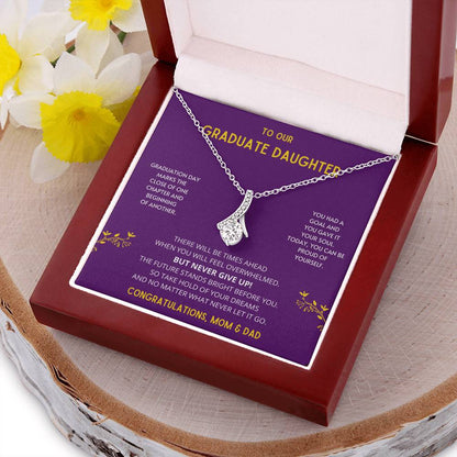 The Future Stands Bright Before You! Graduate Daughter - Necklace College Graduation Gift For Her High School Senior Graduation Alluring Beauty Necklace