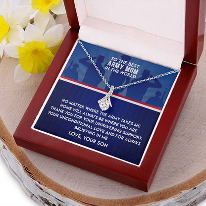 Best Army Mom Necklace - Army Mom Mother's Day Gift Alluring Beauty Necklace