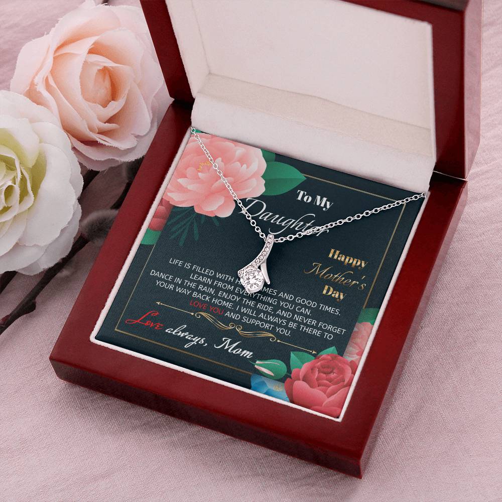 To My Daughter - Happy Mother's Day - Gift For Daughter New Mom Necklace Daughter Gift For Happy Mother's Day Alluring Beauty Necklace