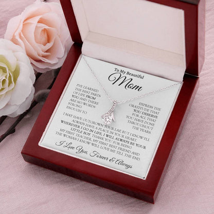 To My Beautiful Mom Gift From Son Sentimental Gift For Mom Mom Birthday Gift Alluring Beauty Necklace