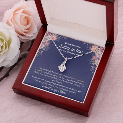 Sister In Law On My Wedding Day - Ribbon Alluring Beauty Necklace