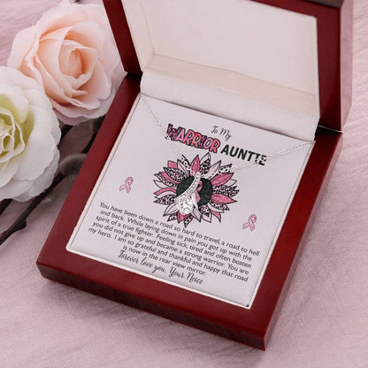 Aunt Breast Cancer Survivor Ribbon Necklace Gift Alluring Beauty Necklace