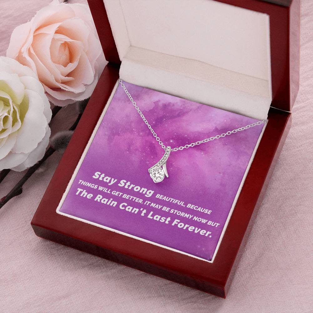 Stay Strong Beautiful Necklace Pendant - Gift For Friend Girlfriend Jewelry Alluring Beauty Necklace